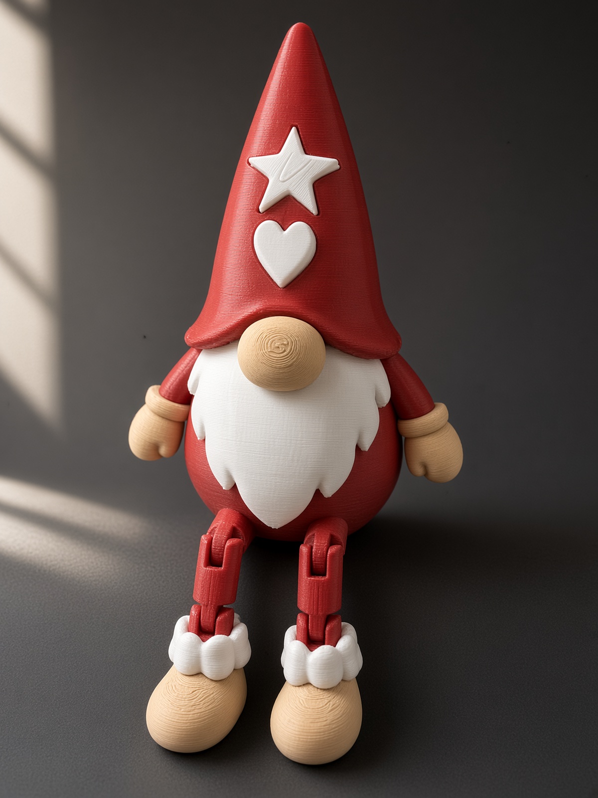 Gnomo de Natal sentado vermelho